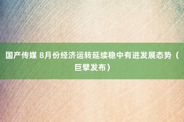 国产传媒 8月份经济运转延续稳中有进发展态势（巨擘发布）