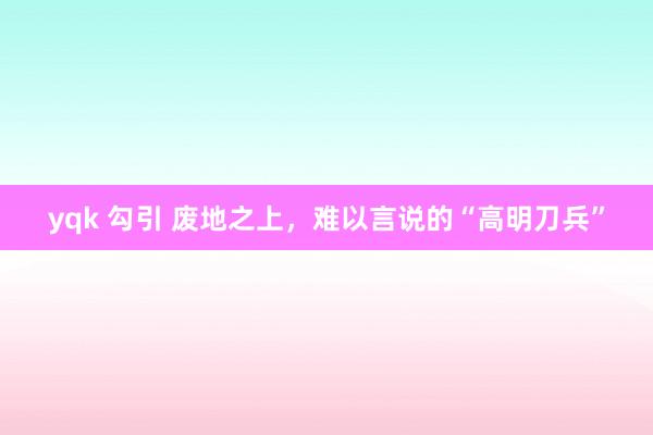 yqk 勾引 废地之上，难以言说的“高明刀兵”