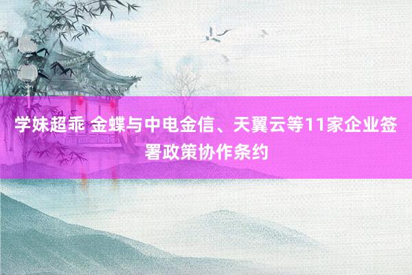 学妹超乖 金蝶与中电金信、天翼云等11家企业签署政策协作条约