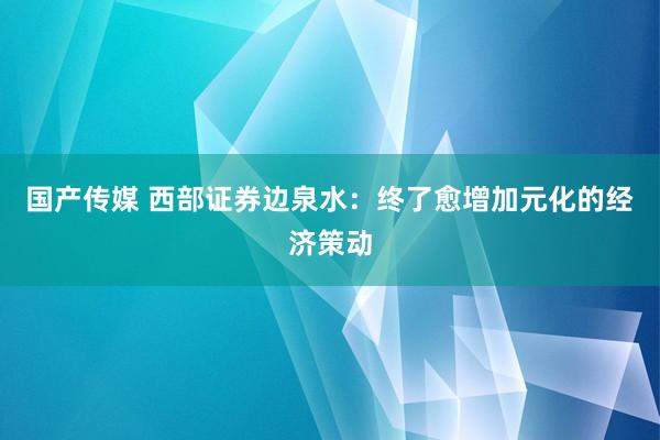 国产传媒 西部证券边泉水：终了愈增加元化的经济策动