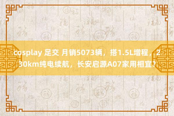 cosplay 足交 月销5073辆，搭1.5L增程，230km纯电续航，长安启源A07家用相宜？