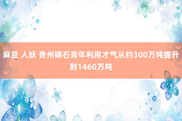 麻豆 人妖 贵州磷石膏年利用才气从约300万吨提升到1460万吨